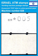 Israel ATM 009 * White Test Paper / Frama Etiquetas Klussendorf Automatenmarken Doar - Franking Labels