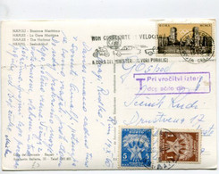 YUGOSLAVIA 1960 Underpaid Postcard From Italy With 1 And 5 D. Postage Due Stamps, Cancelled Split. - Impuestos