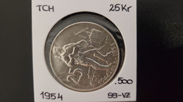 Tschechoslowakei, 25 Kronen 1954, Silber 500/1000, Siehe Fotos - Czechoslovakia