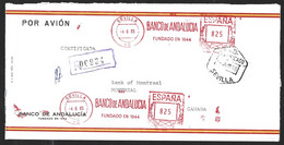 Registered Letter With Mechanical Postage From Seville Of Banco De Andalucia From 1965. Savings. Ahorro. Épargne. - Bank & Versicherung