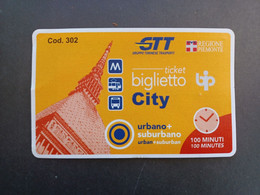 BIGLIETTO TICKET TRAM TORINO - Europa