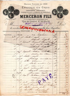 16- ANGOULEME- FACTURE 1898 MERCERON FILS-EPICERIE CONFISERIE DROGUERIE-26 RUE GENEVE- A GOURSAT LAMBERT-USINE A SILLAC - Food