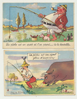 Lot De 2 Cartes Fantaisie - Illustrateur Jean De PREISSAC - La Pêche Et Le Pêcheur - Preissac