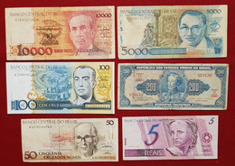 6 Billets  Bresil - Billet - Brésil