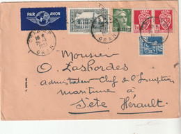 ALGERIE Lettre ORAN 29/1/1951 Pour Sète Hérault - Covers & Documents