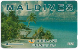 Maldives - Dhiraagu (GPT) - Beach - 2MLDA - 5.000ex, Used - Maldives