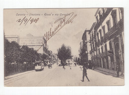 18893 " CATANIA-STESICORO ETNEA E VIA CARONDA " ANIMATA-TRAMWAY-VERA FOTO-CART POST.SPED.1908 - Catania