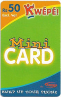 Mauritius - Emtel - Kwépé! - Mini Card, GSM Refill 50MRs, Used - Mauricio