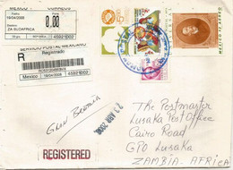 Lettre Recommandée Mexique Adressée à LUSAKA. ZAMBIA, Année 2008 - Mexiko