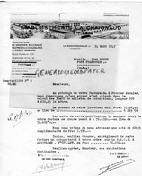 16- LA ROCHEFOUCAULD- LETTRE ETS. CHAIGNAUD- MANUFACTURE DRAPERIE FEUTRES POUR CHAUSSURES- 1947-JEAN POYET TRANBOUZE - Kleding & Textiel
