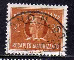 ITALIA REPUBBLICA ITALY REPUBLIC 1955 1990 RECAPITO AUTORIZZATO 1974 TURRITA LIRE 35 STELLE STARS USATO USED OBLITERE - Fiscali