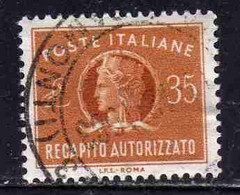 ITALIA REPUBBLICA ITALY REPUBLIC 1955 1990 RECAPITO AUTORIZZATO 1974 TURRITA LIRE 35 STELLE STARS USATO USED OBLITERE - Fiscale Zegels