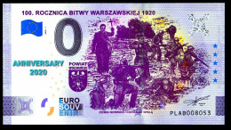 0 Euro Souvenir Rocznica Bitwy Warszawskiej  ANNIVERSARY Poland PLAB 	2020-1 - Pologne