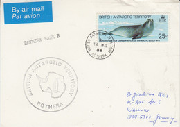 British Antarctic Territory (BAT) Card Ca Rothera 14 MR 1988 (AT154) - Lettres & Documents