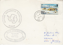 British Antarctic Territory (BAT) Card  Ca RRS John Biscoe Ca Signy 12 DE 1987 (AT155) - Briefe U. Dokumente