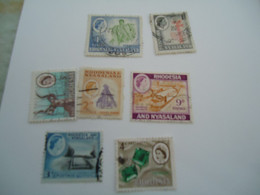 RHODESIA  NYASALAND   USED 7  STAMPS  LOTS - Rhodesia & Nyasaland (1954-1963)