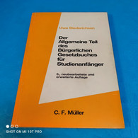 Uwe Diederichsen - Der Allgemeine Teil Des BGB Für Studienanfänger - Livres Scolaires