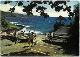 CP LA REUNION - LA MARINE - SAINTE ROSE - Photo Anne Nourault - Animée - Pêcheur - Autres & Non Classés