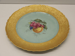 *BELLE ASSIETTE PORCELAINE LIMOGES THEODORE HAVILAND AILE OR Signée B ROGER E - Limoges (FRA)