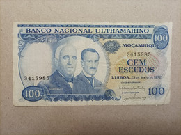 Billete De Mozambique 100 Escudos, Año 1972 - Mozambique