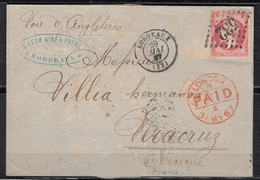 TTB. LAC N24 Bordeaux-Vera Cruz Par Voie D'Angleterre N24 GC532 CaD T15 - 1862 Napoleon III