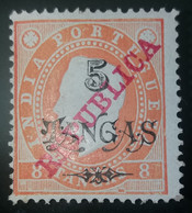 D.LUIS I , FITA DIREITA E D.CARLOS I ,COM SOBRECARGA "REPÚBLICA" CE311 - Portuguese India