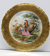 *BELLE ASSIETTE PORCELAINE LIMOGES THEODORE HAVILAND AILE OR D'aprés WATTEAU E - Limoges (FRA)