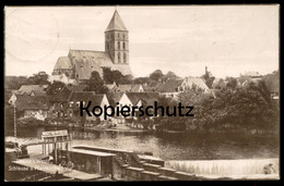 ALTE POSTKARTE RHEINE IN WESTFALEN SCHLEUSE UND PFARRKIRCHE 1927 EMS Ansichtskarte AK Cpa Postcard - Rheine