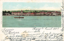 Souvenir De Morges Litho 1907 Barque Port Château - Morges