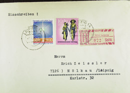 DDR: R-Fern-Bf Mit Selbstbed.-R-Zettel 50 Pf 7014 Leipzig (072) -mit Einliefgsschein 7.1.70 Mit 10 Pf Vietnam, FS-Turm - Labels For Registered Mail