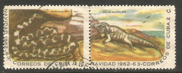 CUBA. 1962. NAVIDAD REPTILES. 2c USED PAIR. - Usati