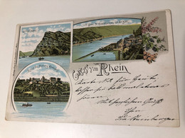 Germany Deutschland 1896 ! LITHO Rhein Ruine Festung Rheinfels Loreley St Goar Philipp Frey 15413 Post Card POSTCARD - Rhein-Hunsrueck-Kreis