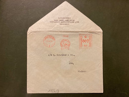 LETTRE Pour La FINLANDE EMA à 007 Du 21 3 29 KOBENHAVN + DET OSTASIATISKE KOMPAGNI - Maschinenstempel (EMA)