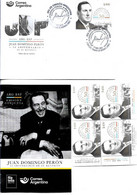 #75179 ARGENTINA-SPAIN 2022 JOINT ISSUE PERON RETURN ANIV MNH BLx4+FDC+POST OFFICIAL BROCHURE - Nuovi