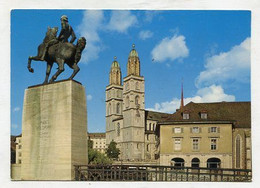 AK 096126 SWITZERLAND - Zürich - Statue Bürgermeister Hans Waldmann Mit Grossmünster - Wald