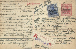 Postkaart  Deutsche Reich Met Stempel Belgien   1ste Wereldoorlog   WO  27/2/1918 - Belgian Zone