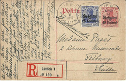 Postkaart  Deutsche Reich Met Stempel Belgien   1ste Wereldoorlog  11/2/1917 - Belgian Zone