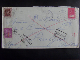 18575- Lettre Avec Marianne De Béquet > Algérie Taxée à L'arrivée, Refusée Par Son Destinataire, Retournée à L'envoyeur - 1960-.... Oblitérés