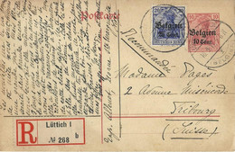 Postkaart  Deutsche Reich Met Stempel Belgien   1ste Wereldoorlog  9 Septembre 1917 - Zona Belga