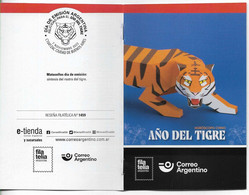 #75184 ARGENTINA 2022 CHINA NEW YEAR TIGER HOROSCOP ZODIAC POST OFFICIAL BROCHURE - Unused Stamps