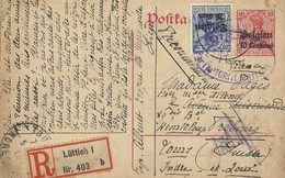 Postkaart  Deutsche Reich Met Stempel Belgien   1ste Wereldoorlog   27 Mai 1918 - Belgian Zone