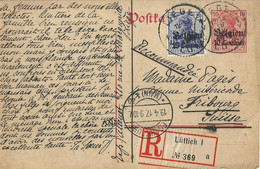 Postkaart  Deutsche Reich Met Stempel Belgien   1ste Wereldoorlog   17 Avril 1917 - Belgian Zone