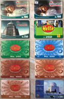 PAKISTAN REMOTE  : 10 DIFFERENT CARDS AS PICTURED ( Lot 1 ) USED - Pakistán