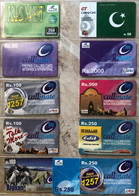 PAKISTAN REMOTE  : 11 DIFFERENT CARDS AS PICTURED ( Lot 4) USED SOME RARER - Pakistán