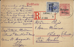 Postkaart  Deutsche Reich Met Stempel Belgien   1ste Wereldoorlog  24 MAI 1917 - Zona Belga