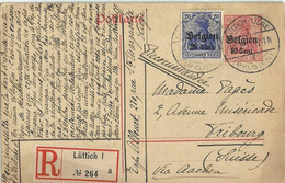 Postkaart  Deutsche Reich Met Stempel Belgien   1ste Wereldoorlog   22 JUILLET 1917 - Zona Belga
