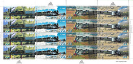 #75190 ARGENTINA 2022 TRAINS OLD PATAGONIAN TROCHITA 100°ANIV STRIP OF 4 FULL SHEETMNH - Unused Stamps