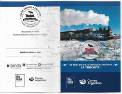 #75193 ARGENTINA 2022 TRAINS OLD PATAGONIAN TROCHITA 100°ANIV POST OFFICIAL BROCHURE - Nuovi