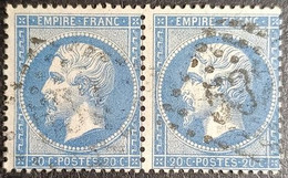 N°22 Une Paire Napoléon 20c Bleu. Oblitéré Losange G.C. N°532 Bordeaux - 1862 Napoleon III