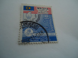 MALAYA   USED STAMPS  HUMAN RIGHTS  WITH  POSTMARK - Malaya (British Military Administration)